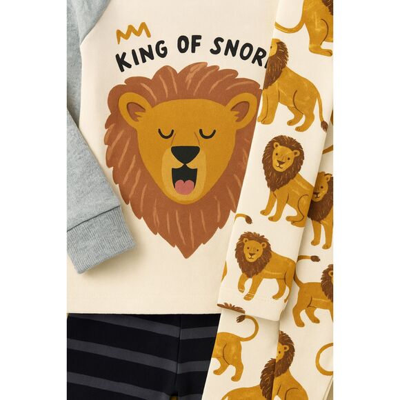 Carter’s 4-Piece Boys Pajama Set“King of Snores”Lion Theme Soft Cotton Sleepwear - Picture 5 of 8